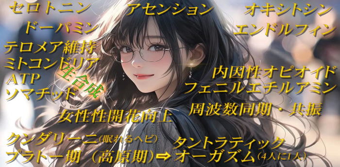 セロトニン・オキシトシン・ドーパミン・エンドルフィン・アセンション・テロメア維持